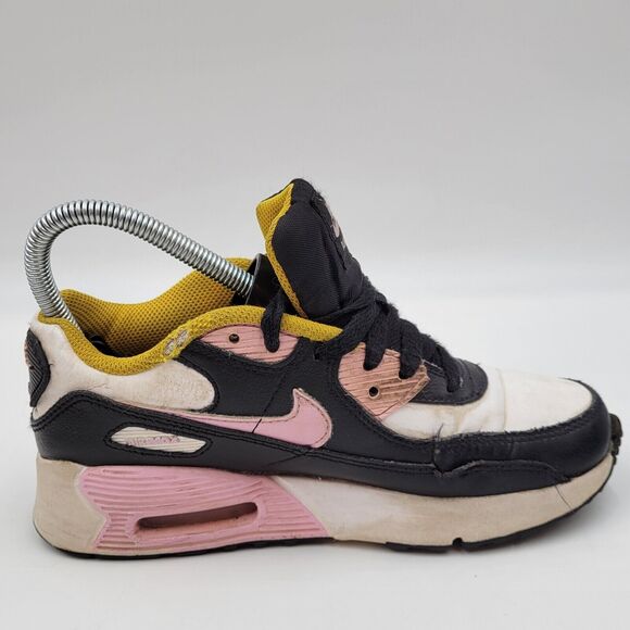 Nike Air Max 90 Leather GS Black Light Arctic Pink Sneakers CD6867 007 Size 3Y - Picture 7 of 10